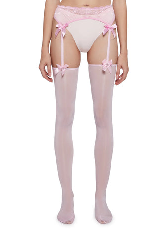 Searching For Love Garter Tights-Pink