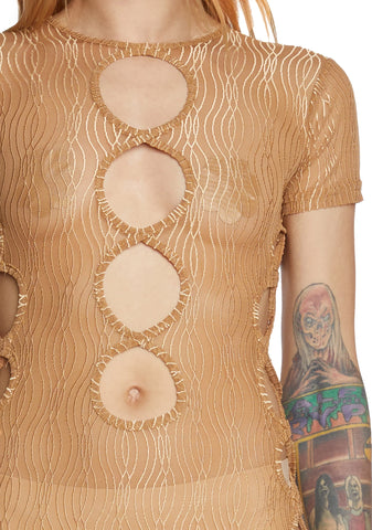 Eternal Appeal Mini Dress - Light Brown