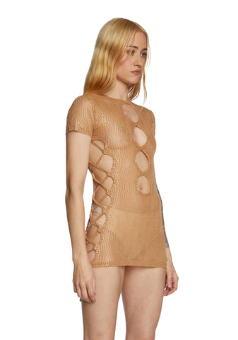 Eternal Appeal Mini Dress - Light Brown