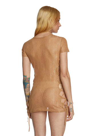 Eternal Appeal Mini Dress - Light Brown