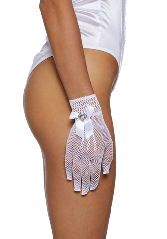 Risky Mistress Glove Set-White