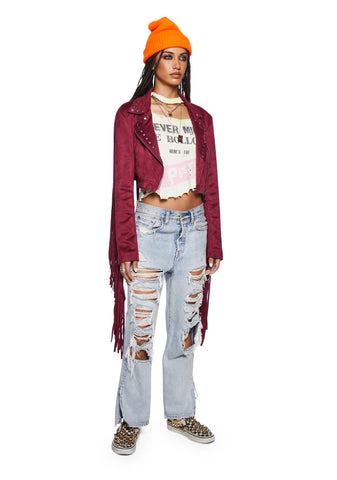 Rebel Takeover Fringe Moto Jacket