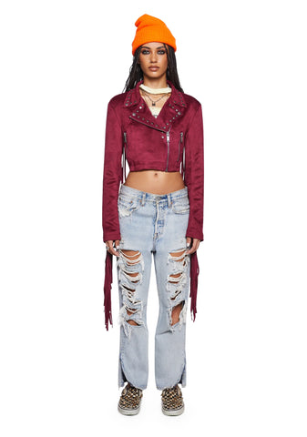 Rebel Takeover Fringe Moto Jacket