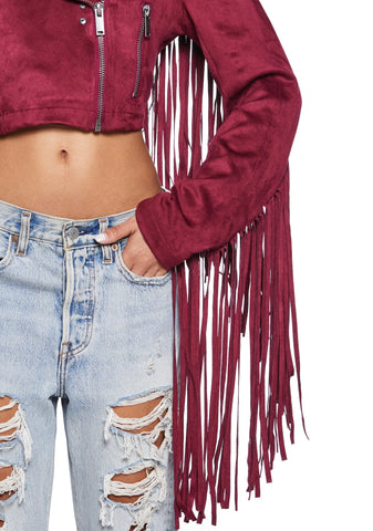 Rebel Takeover Fringe Moto Jacket
