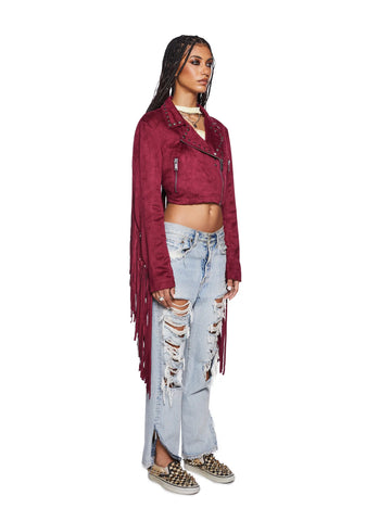 Rebel Takeover Fringe Moto Jacket