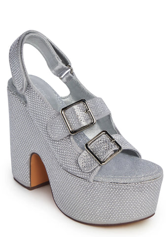 Accepting Applications Platform Sandals - Silver