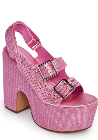 Accepting Applications Platform Sandals - Pink