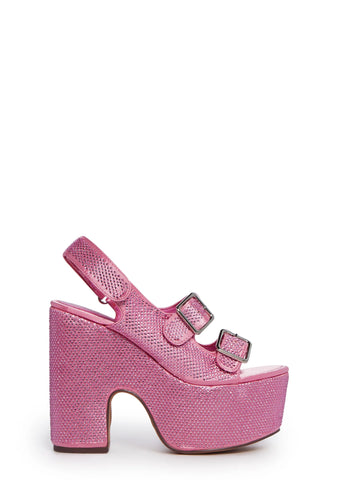 Accepting Applications Platform Sandals - Pink
