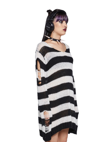 Darling Of Darkness Striped Sweater