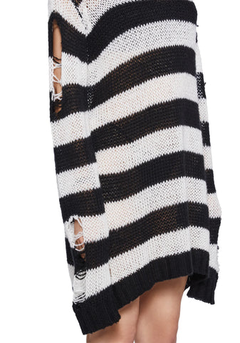 Darling Of Darkness Striped Sweater