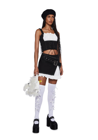 Mary Jane Denim Crop Top