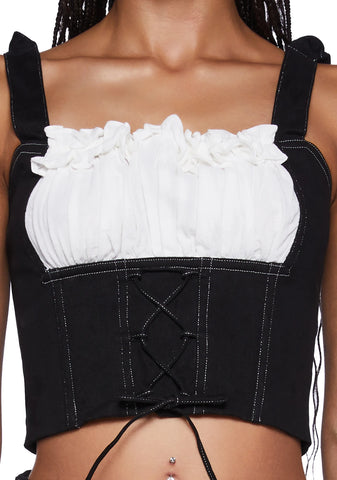 Mary Jane Denim Crop Top