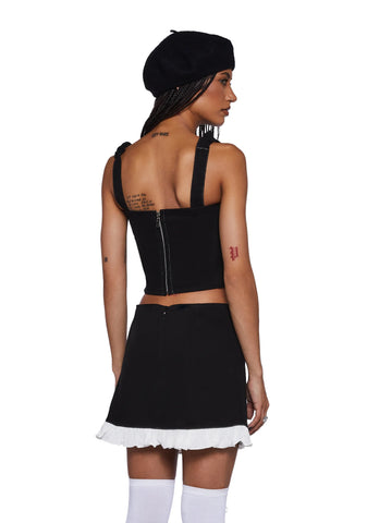 Mary Jane Denim Crop Top