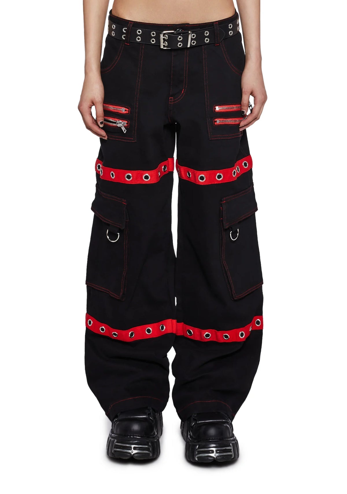 Mortal Solitude Cargo Pants - Red
