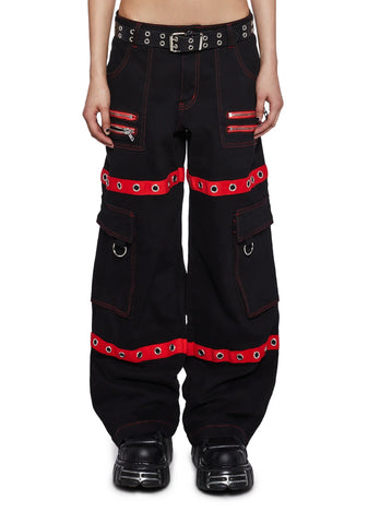 Mortal Solitude Cargo Pants - Red