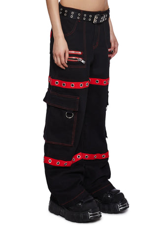 Mortal Solitude Cargo Pants - Red