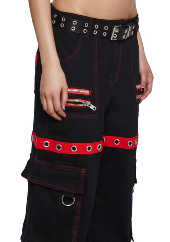 Mortal Solitude Cargo Pants - Red