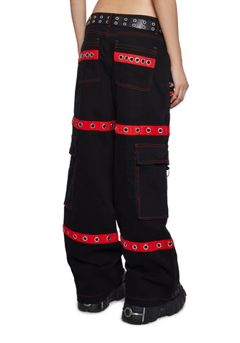 Mortal Solitude Cargo Pants - Red