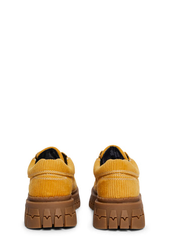 Witch Wannabe Teen Craft Oxfords - Yellow Corduroy