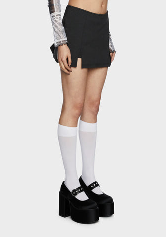 Under The Boardwalk Mini Skort - Charcoal