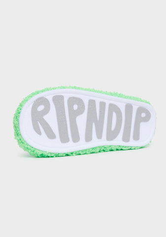 Alien Face Fuzzy House Slippers