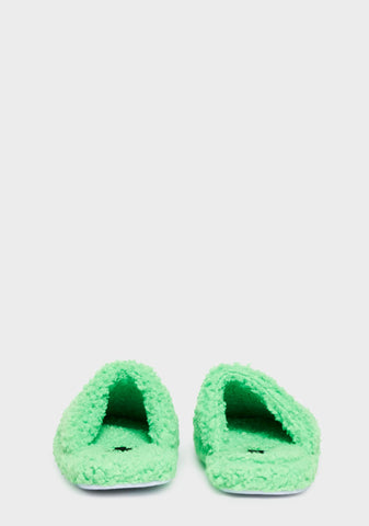 Alien Face Fuzzy House Slippers