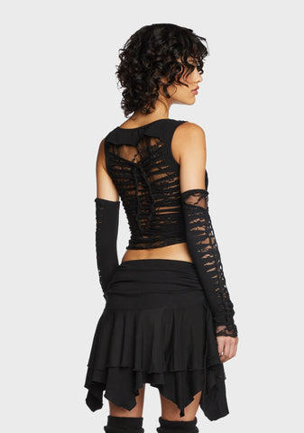 Alternative Spells Top & Gloves Set - Black