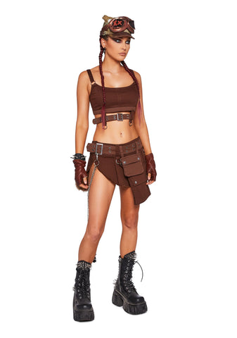 Scorched Earth Utility Bra Top - Brown