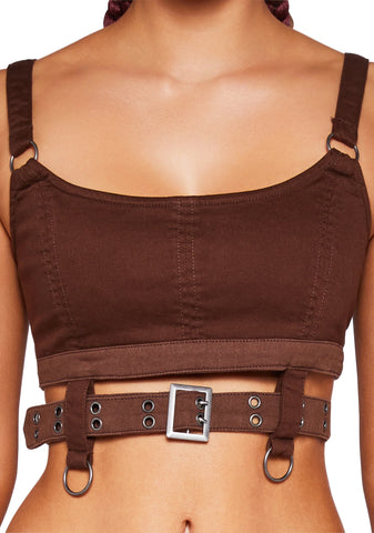 Scorched Earth Utility Bra Top - Brown