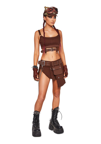 Scorched Earth Utility Mini Skirt