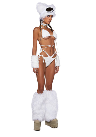 Icy Revival Faux Fur Bra Top