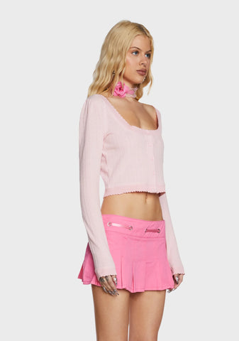 Smashing Fashion Knit Cardigan - Pink