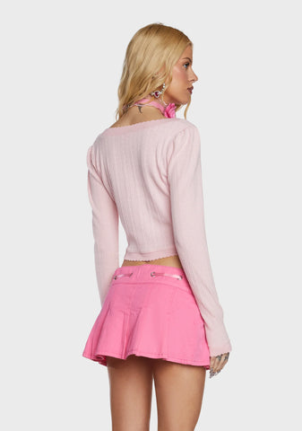Smashing Fashion Knit Cardigan - Pink