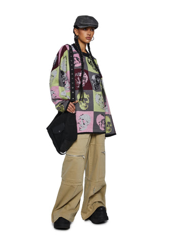 Skull Tile Knit Sweater