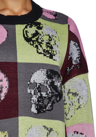 Skull Tile Knit Sweater