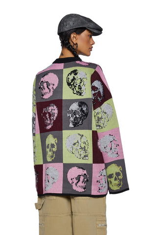 Skull Tile Knit Sweater