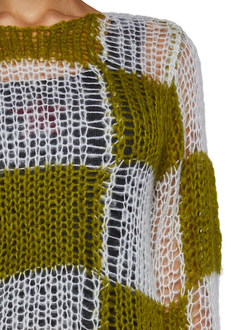 Checkerboard Loose Knit Sweater