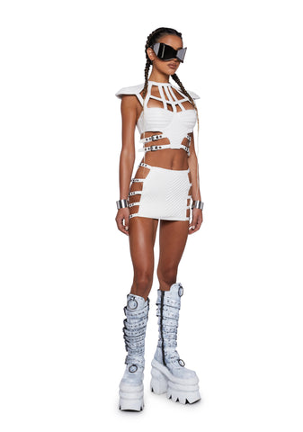 Rude Awakening Mini Skirt - White