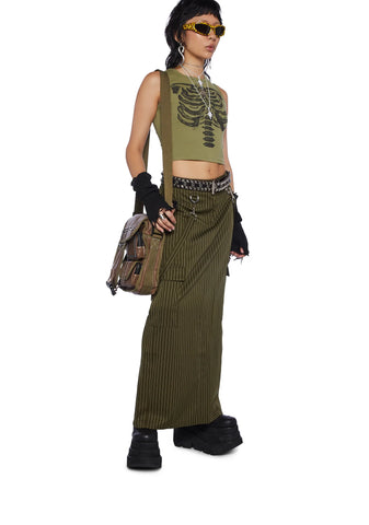 Villain Pinstripe Maxi Skirt