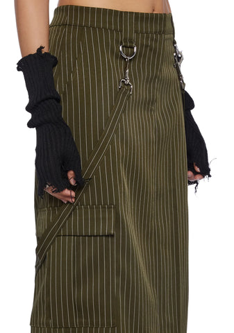 Villain Pinstripe Maxi Skirt