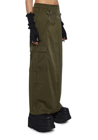 Villain Pinstripe Maxi Skirt