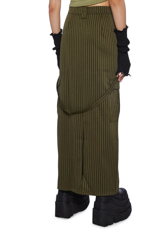 Villain Pinstripe Maxi Skirt