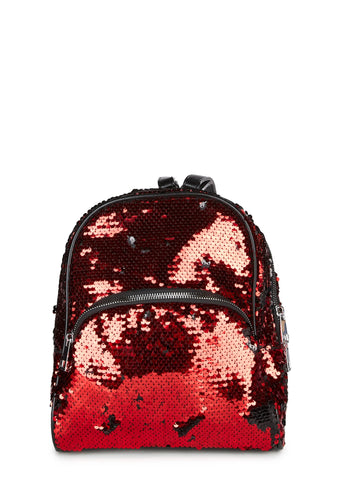 Disco Fusion Hooded Backpack - Red