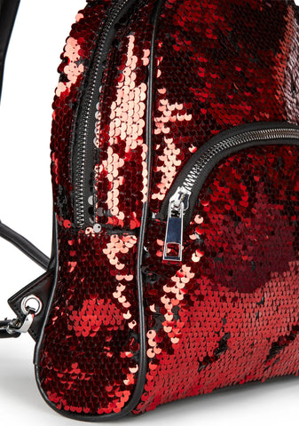 Disco Fusion Hooded Backpack - Red