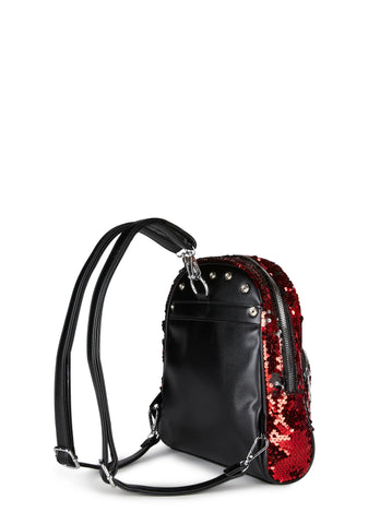 Disco Fusion Hooded Backpack - Red