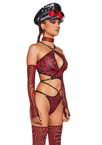Waking Dream Top & Gloves Set - Red