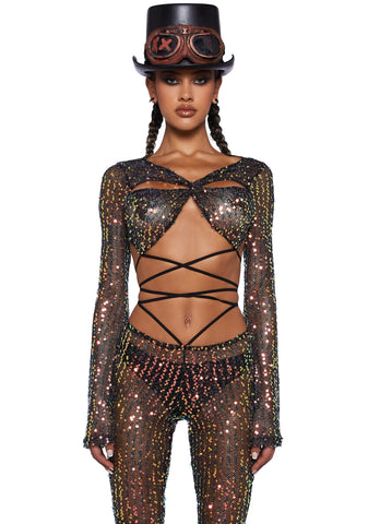Sunlit Oracles Sequin Top