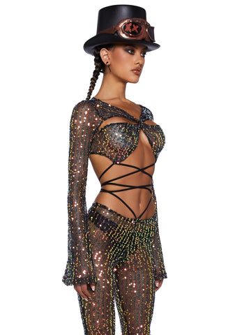 Sunlit Oracles Sequin Top