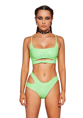 Solar Spice Booty Shorts Set - Neon Green