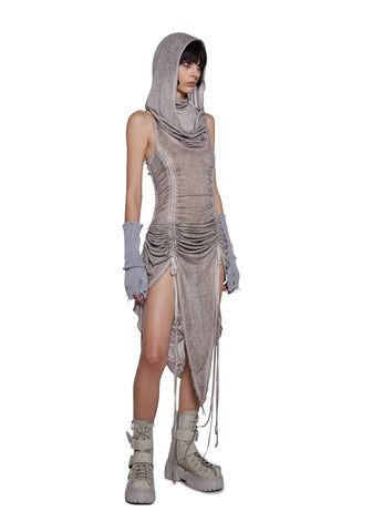 Tempo Ruched Harness Dress - Off White